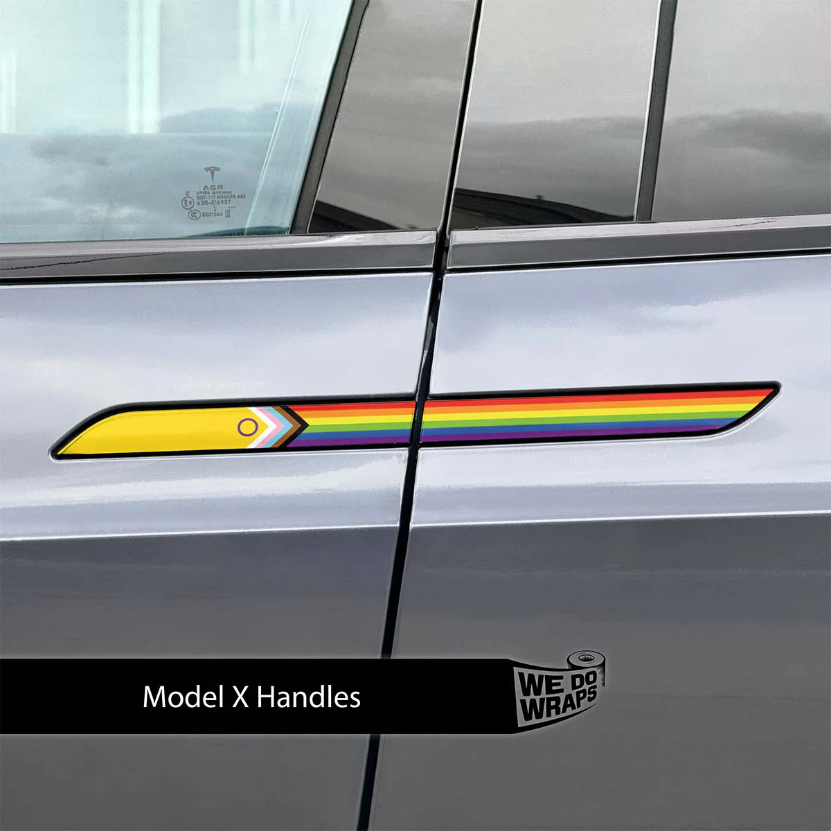 LGBTQ+ Pride Flag Tesla Door Handle Decals (4pcs) - Image 3