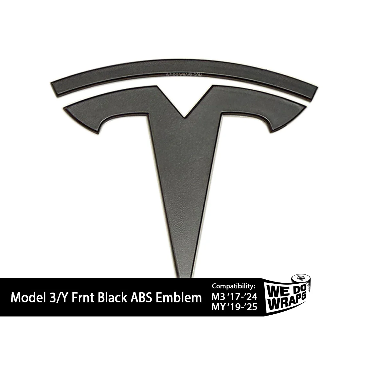 Model 3/Y Front Tesla T Emblem | Black ABS Replacement Badging