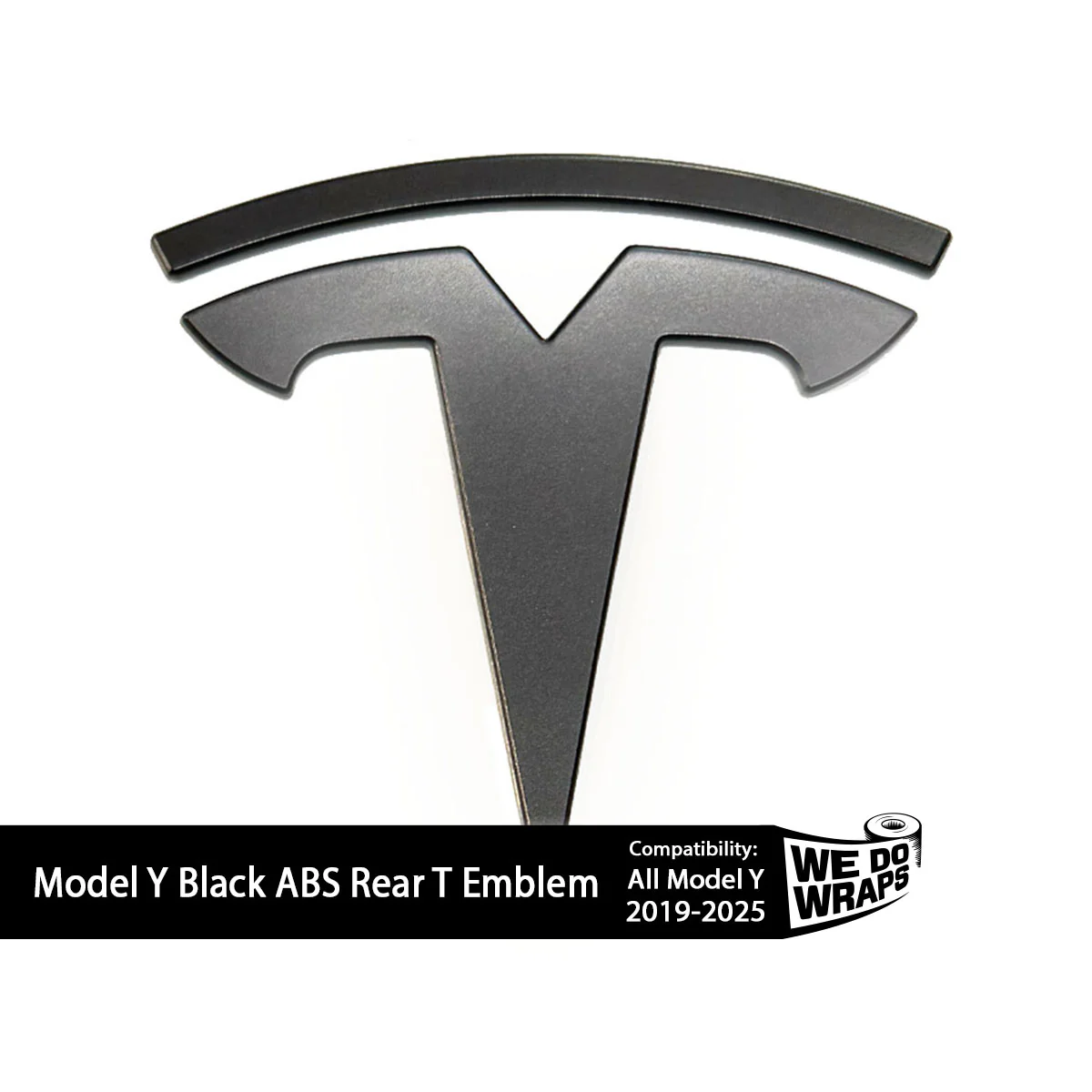 Model Y Rear Tesla T Emblem | Black ABS Replacement Badging