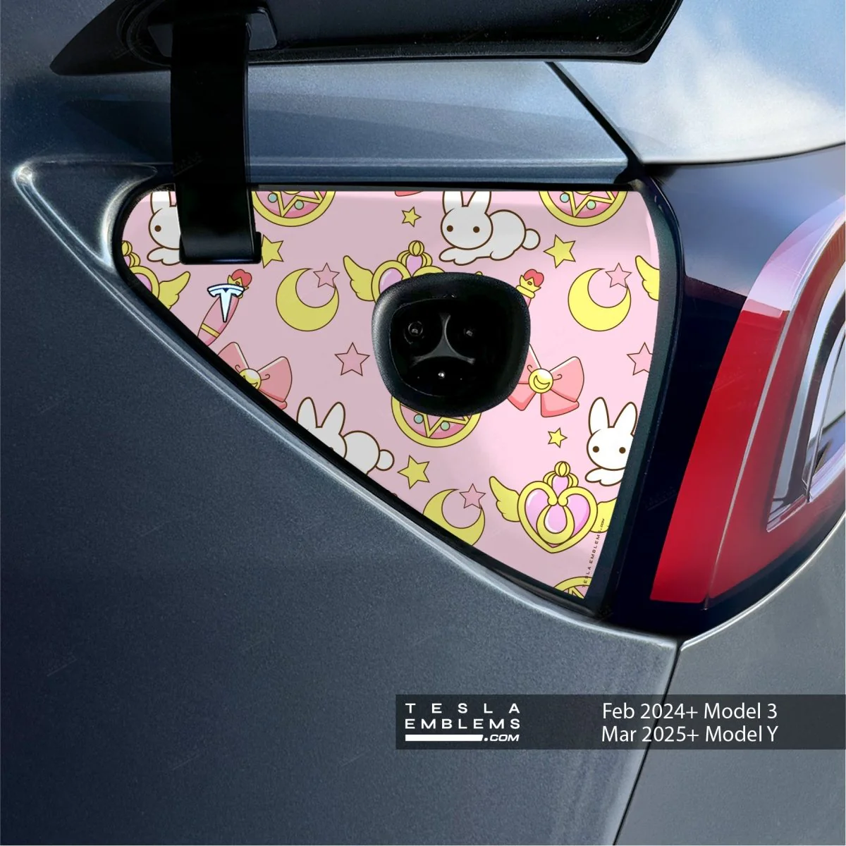 Moon Rabbit Tesla Charge Port Wrap | Model 3 - Image 2