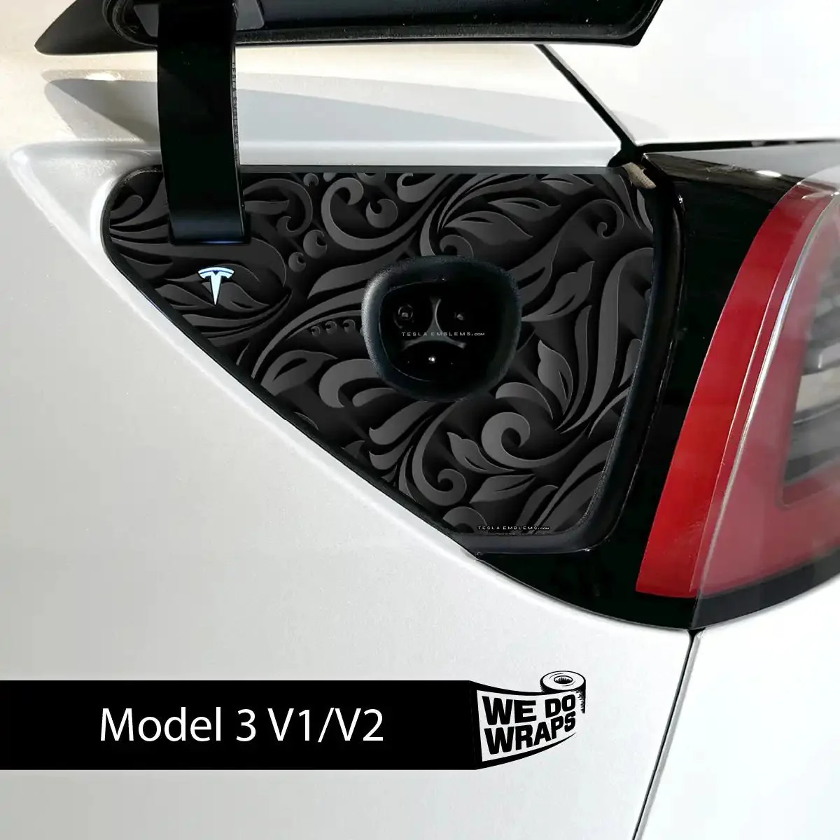 Nocturnal Petals Tesla Charge Port Wrap | Model 3