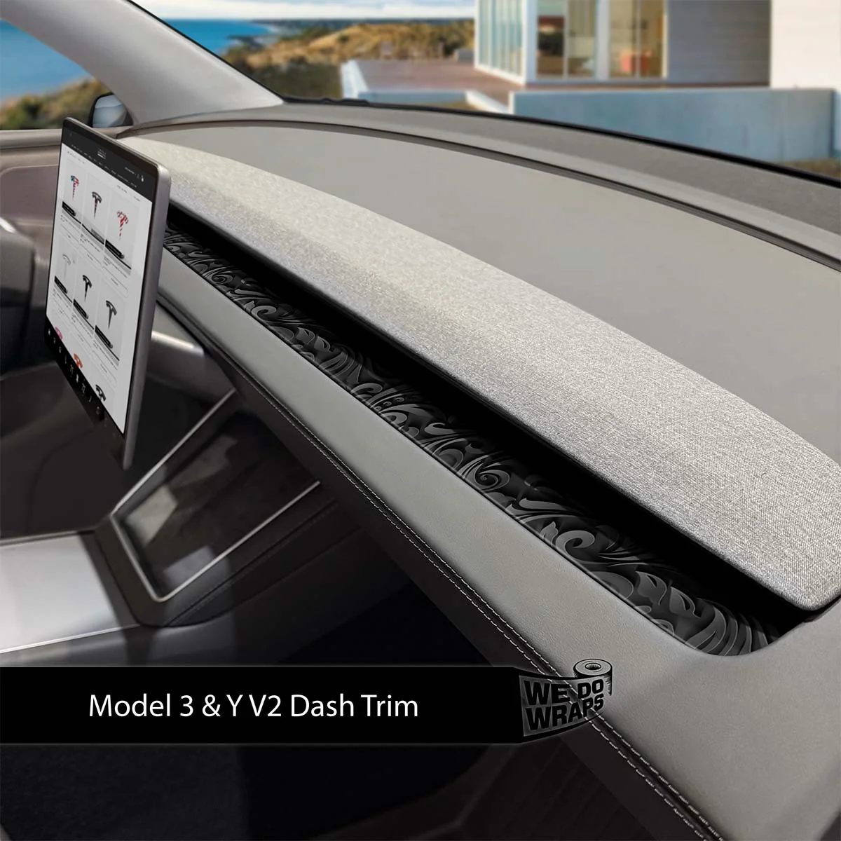 Nocturnal Petals Tesla Dash Trim Wrap | Model 3 ’24-26 Refresh