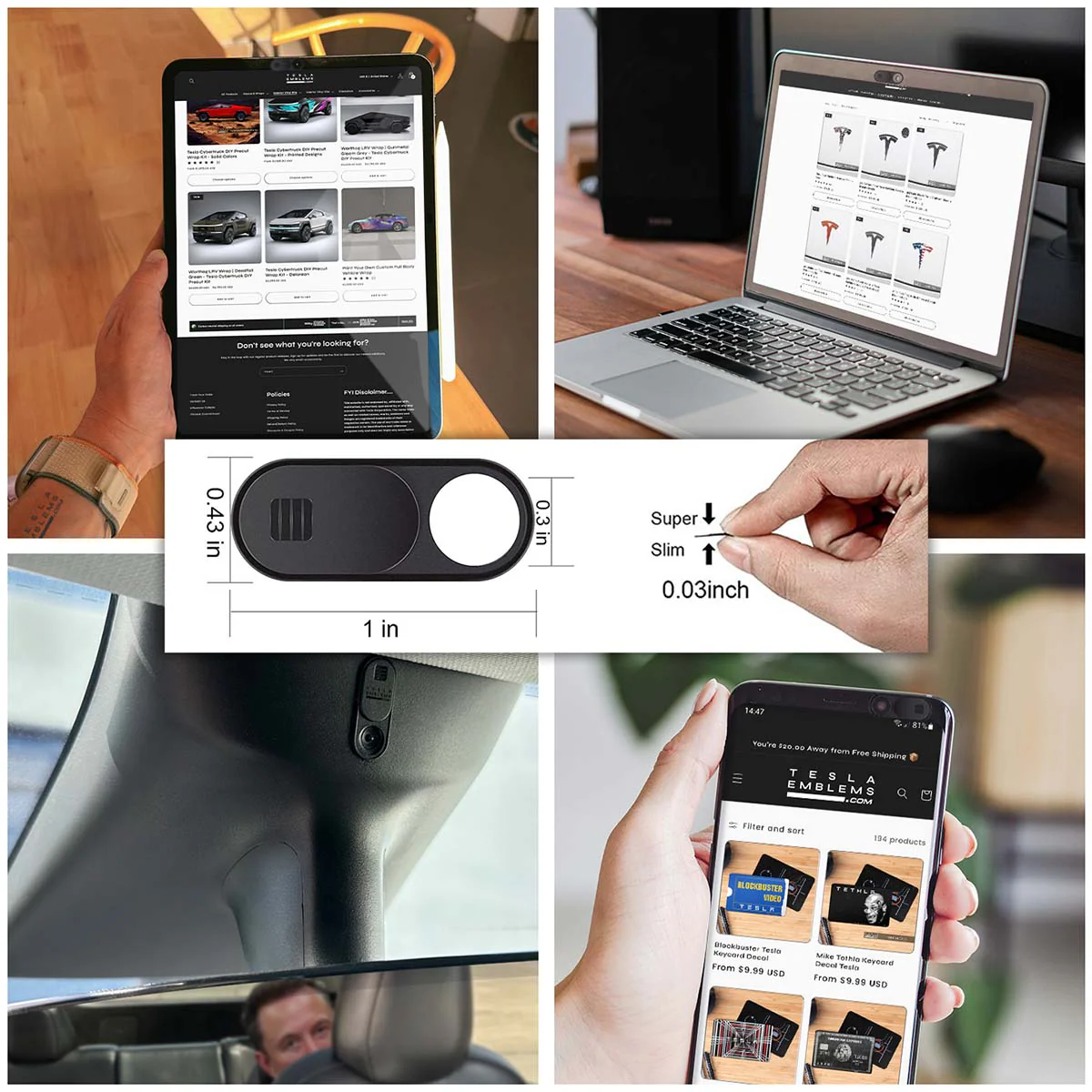 Privacy Sliding Camera Cover - 3-Pack Universal - Image 2