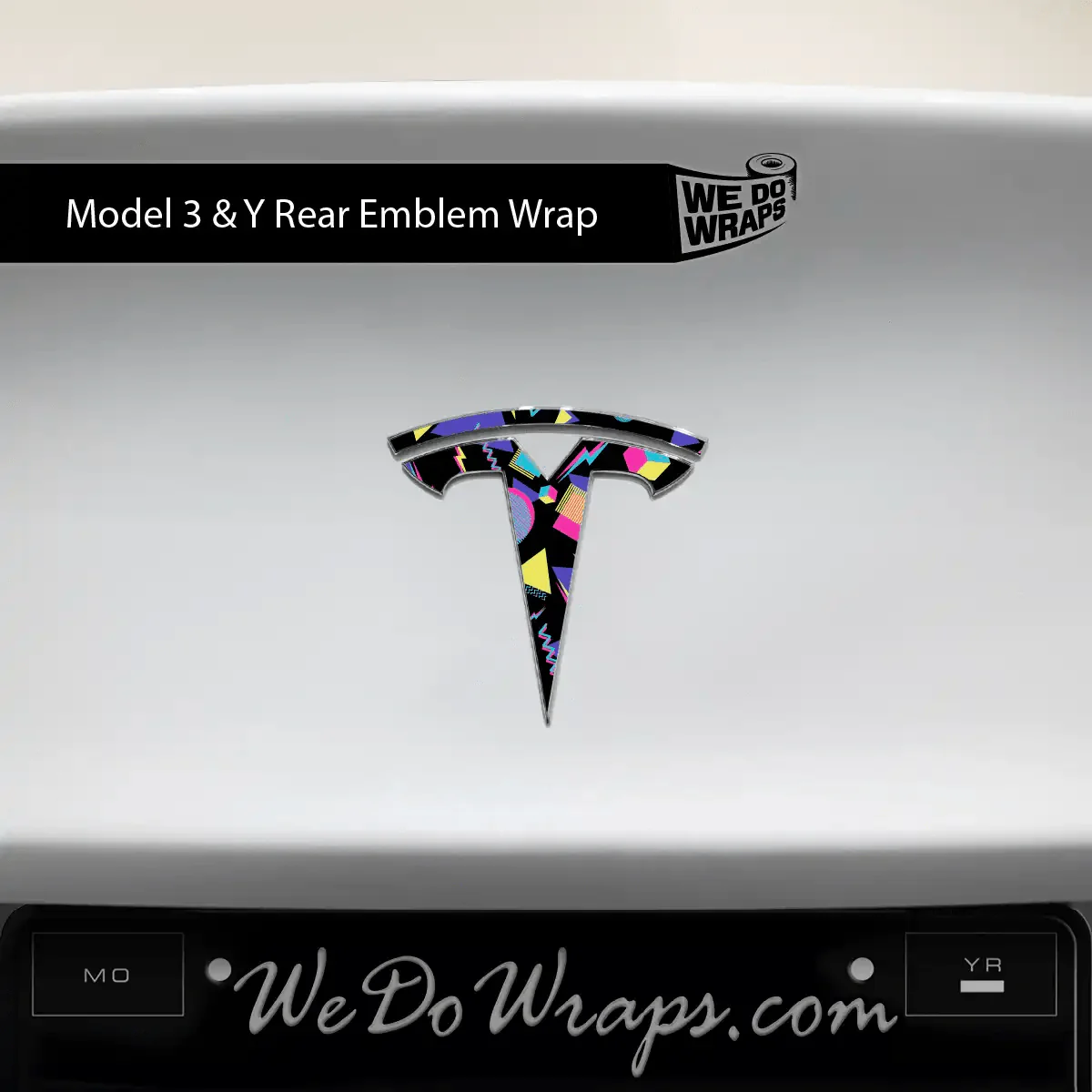 Rad 80's Tesla Emblem Decals (Front + Back) | Model Y - Image 2