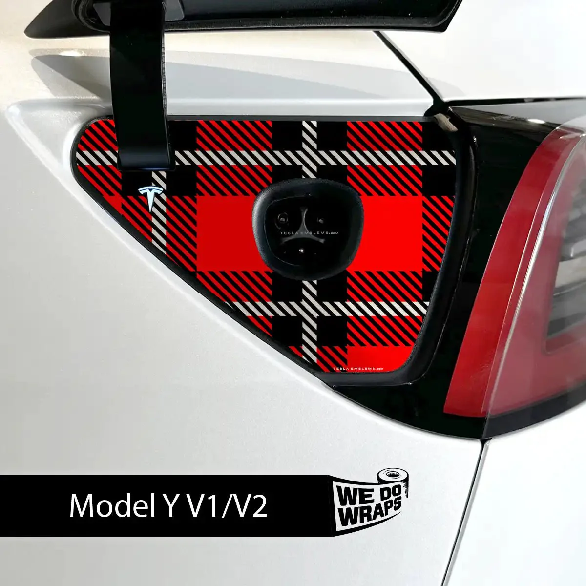 Tartan Plaid Tesla Charge Port Wrap | Model Y - Image 2
