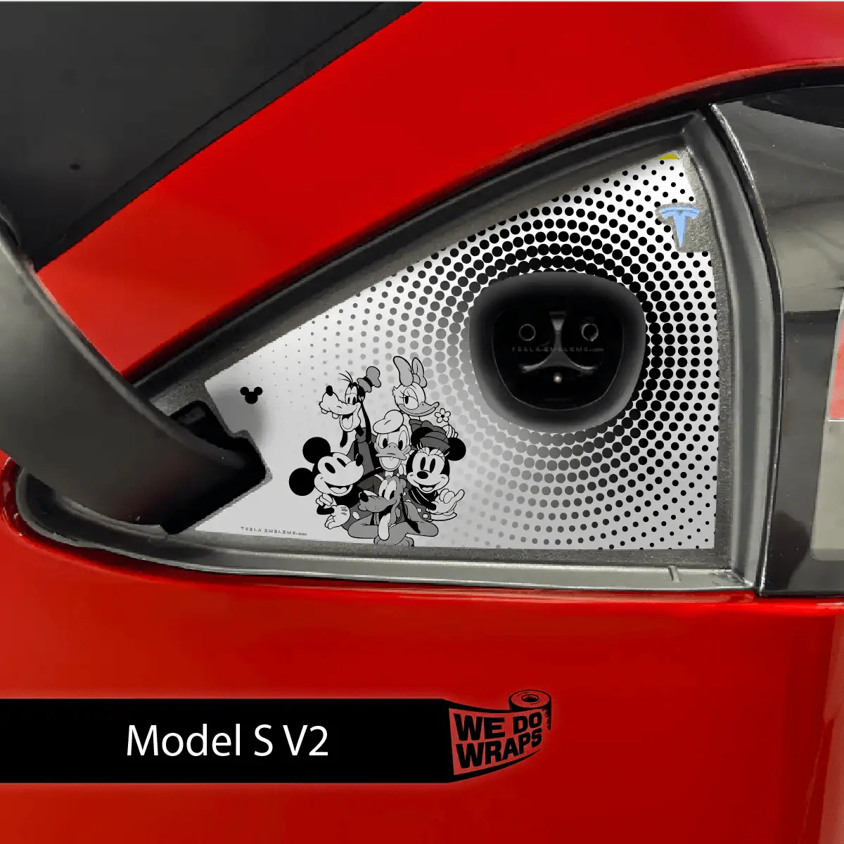 Retro Mouse Tesla Charge Port Wrap | Model S
