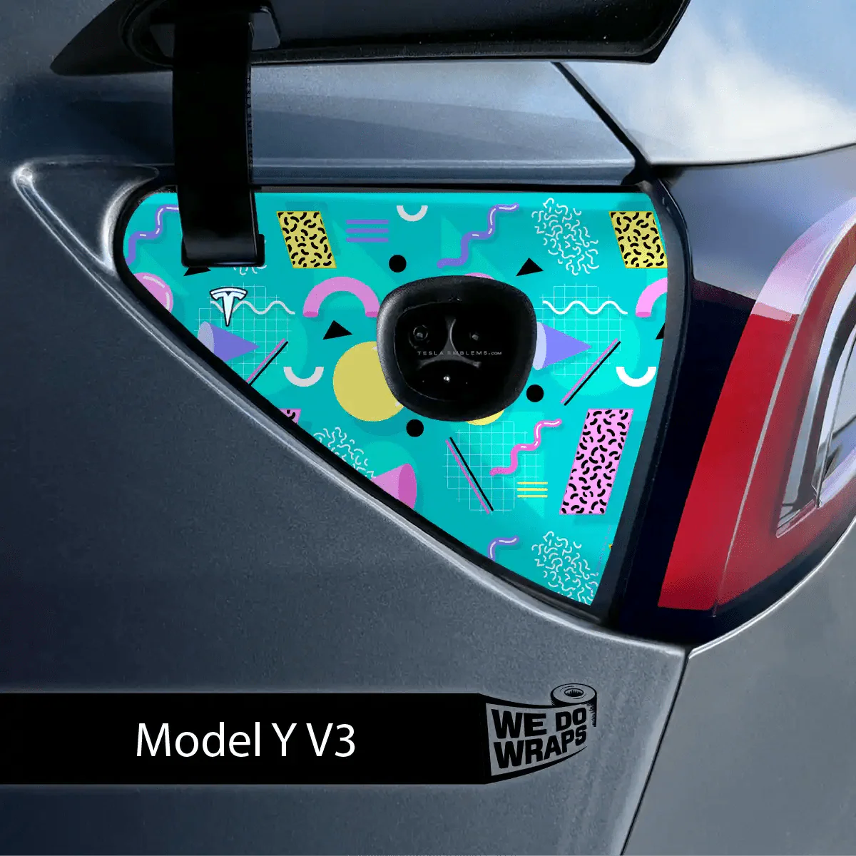 Retro Rewind Tesla Charge Port Wrap | Model Y