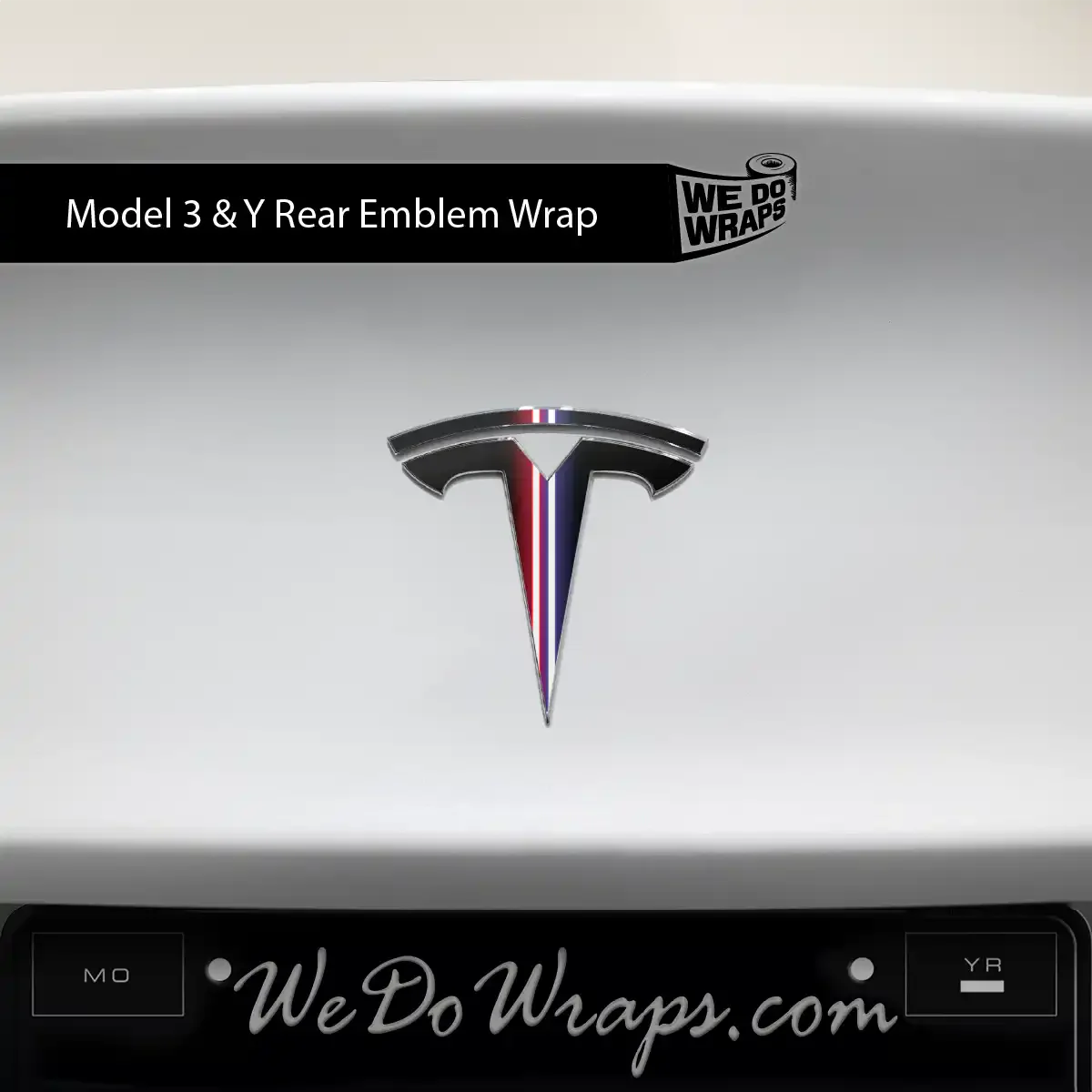Side by Side Laser Sword Tesla Emblem Decals (Front + Back) | Model 3 - Image 2