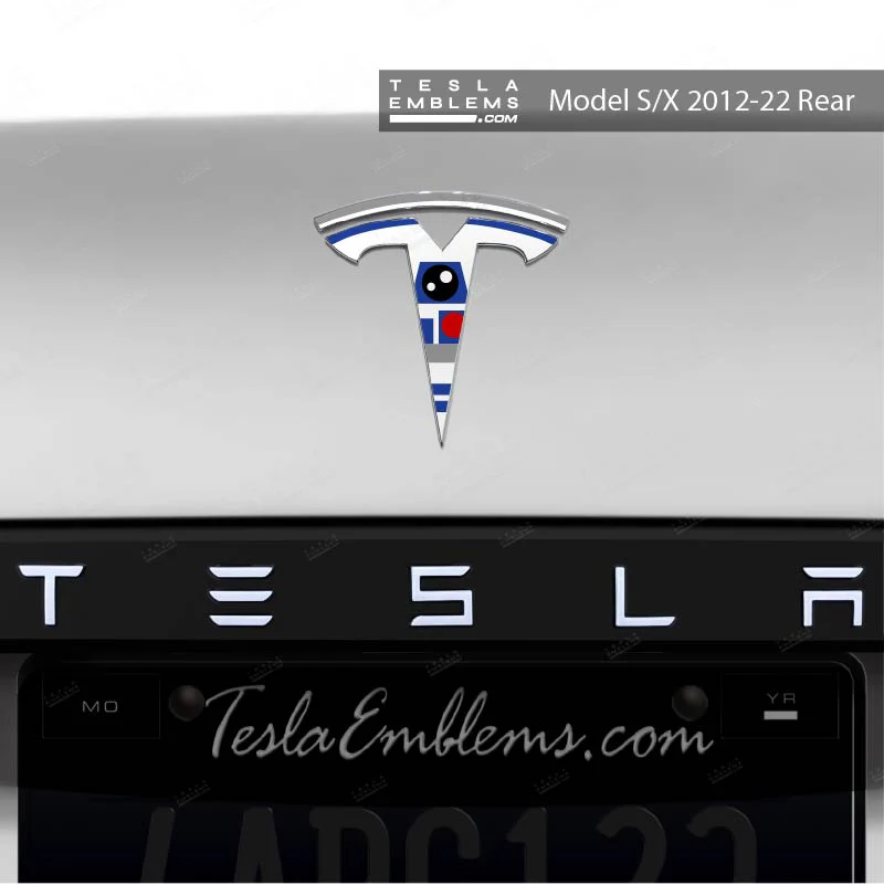 Space Droid Tesla Emblem Decals (Front + Back) | Model S - Image 2