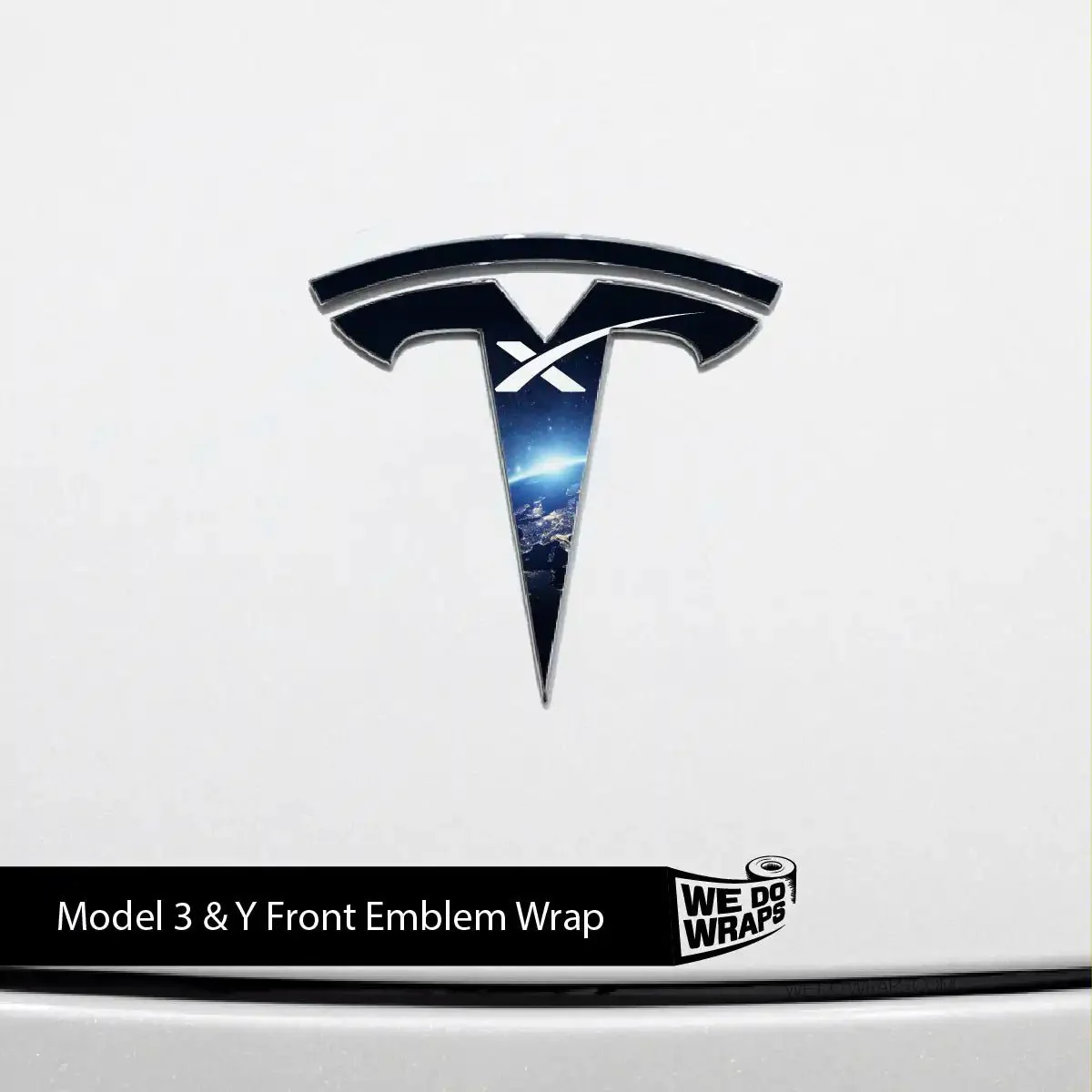 SpaceX Tesla Emblem Decals (Front + Back) | Model 3