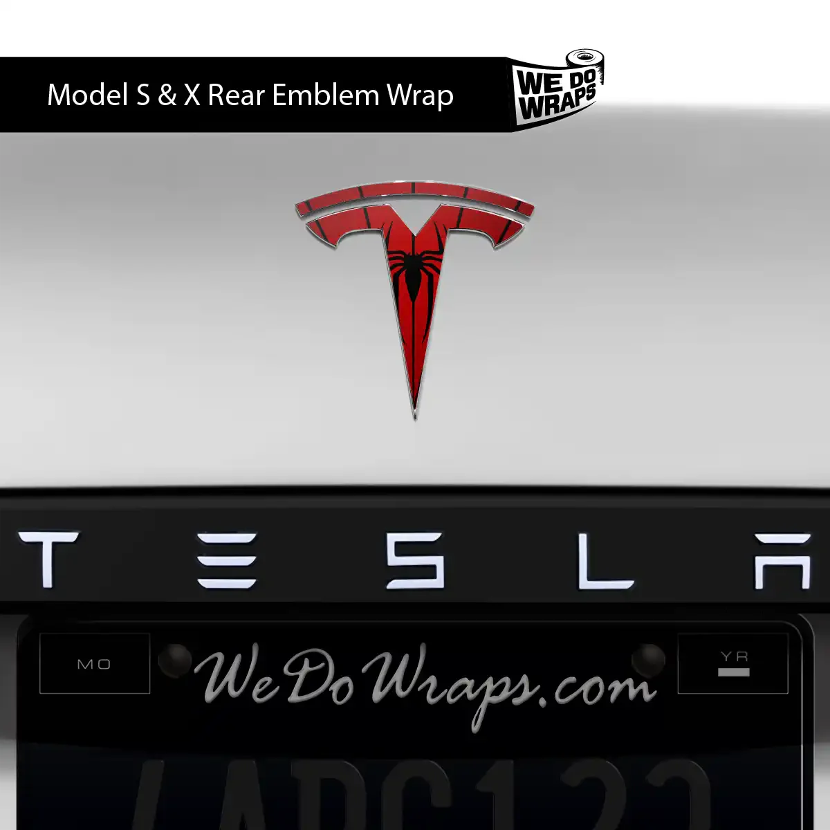 Spidey Senses Tesla Emblem Decals (Front + Back) | Model X - Image 2