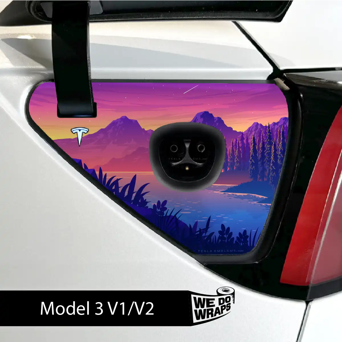 Sunset Beach Tesla Charge Port Wrap | Model 3 - Image 2