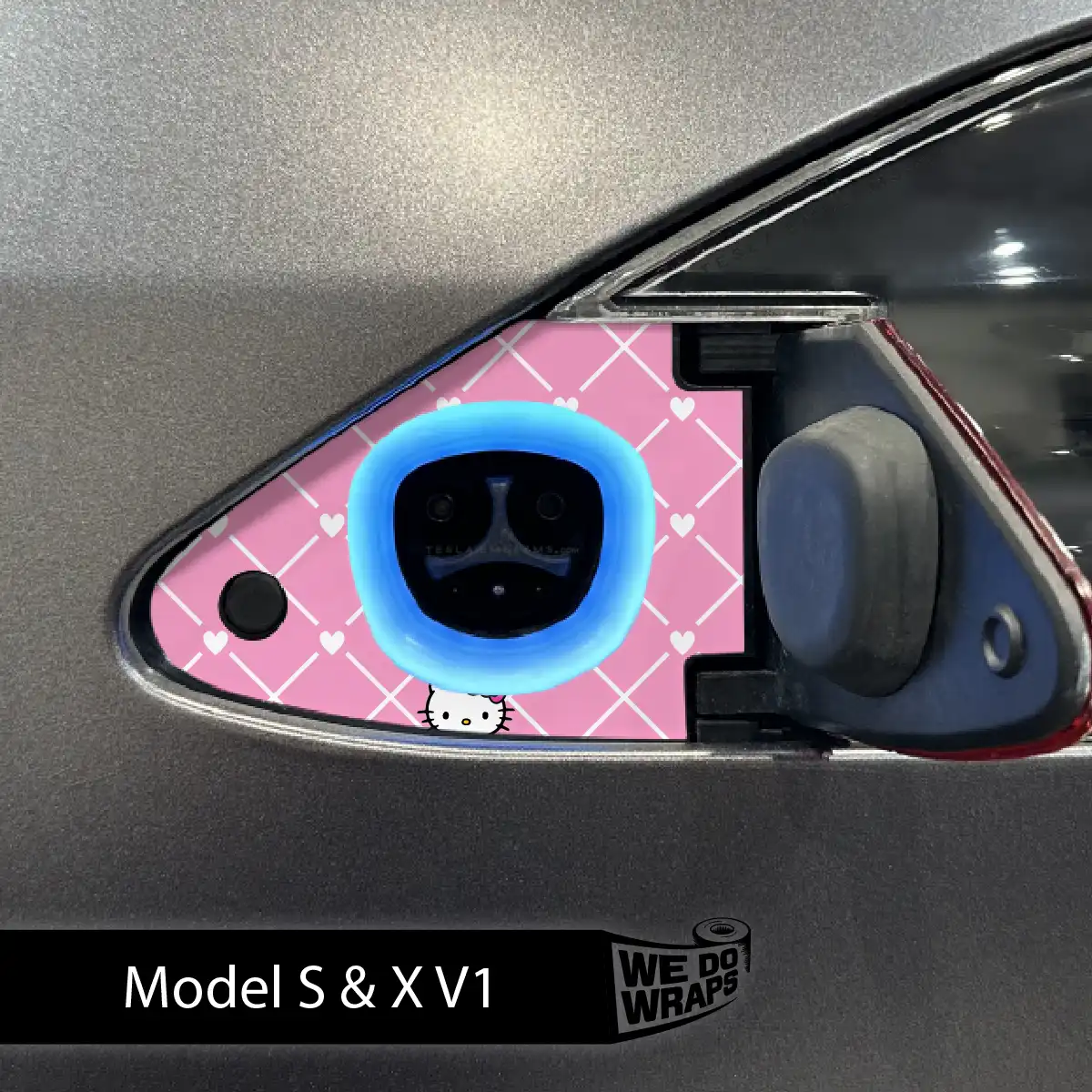 Sweet Kitty Tesla Charge Port Wrap | Model S - Image 3