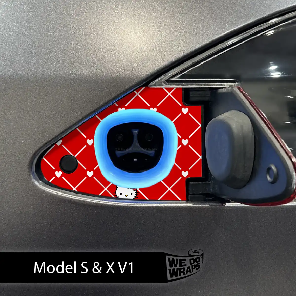 Sweet Kitty Tesla Charge Port Wrap | Model S - Image 4