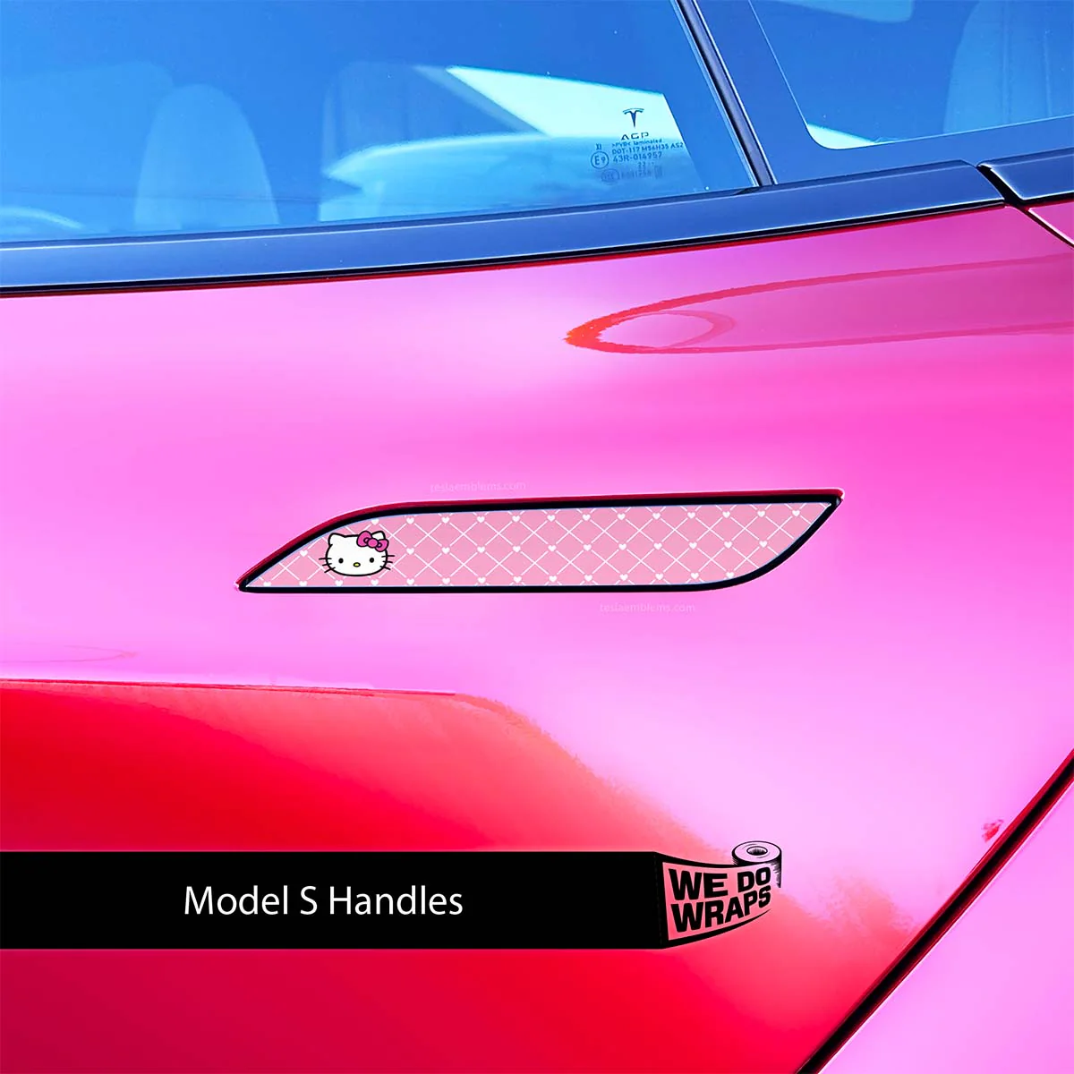 Sweet Kitty Tesla Door Handle Decals (4pcs) - Image 3