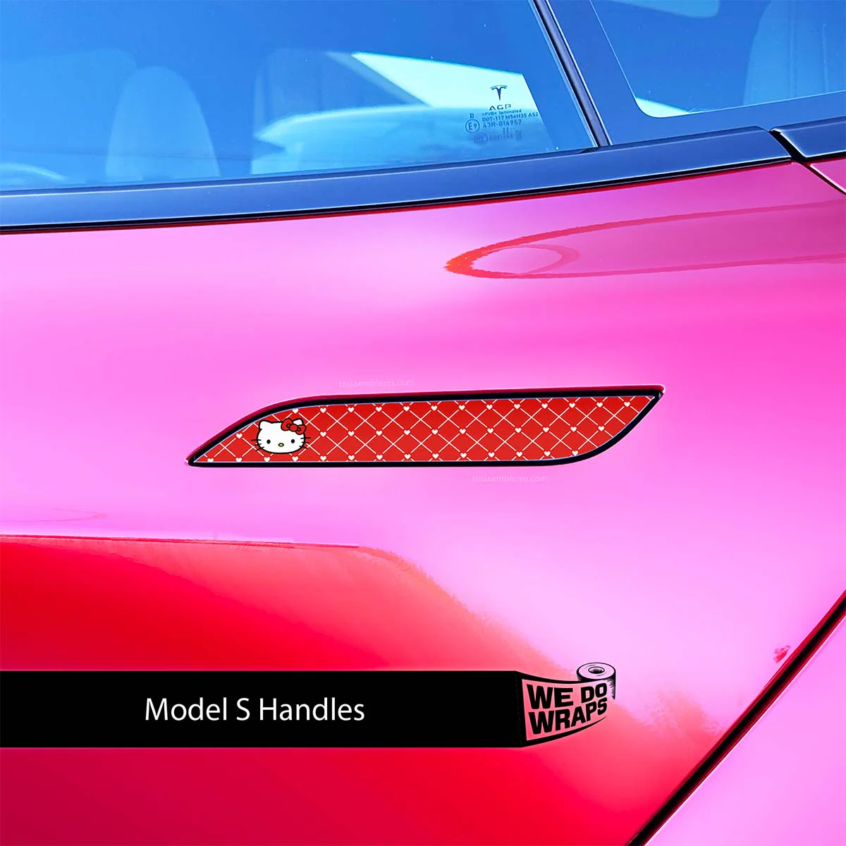 Sweet Kitty Tesla Door Handle Decals (4pcs) - Image 4