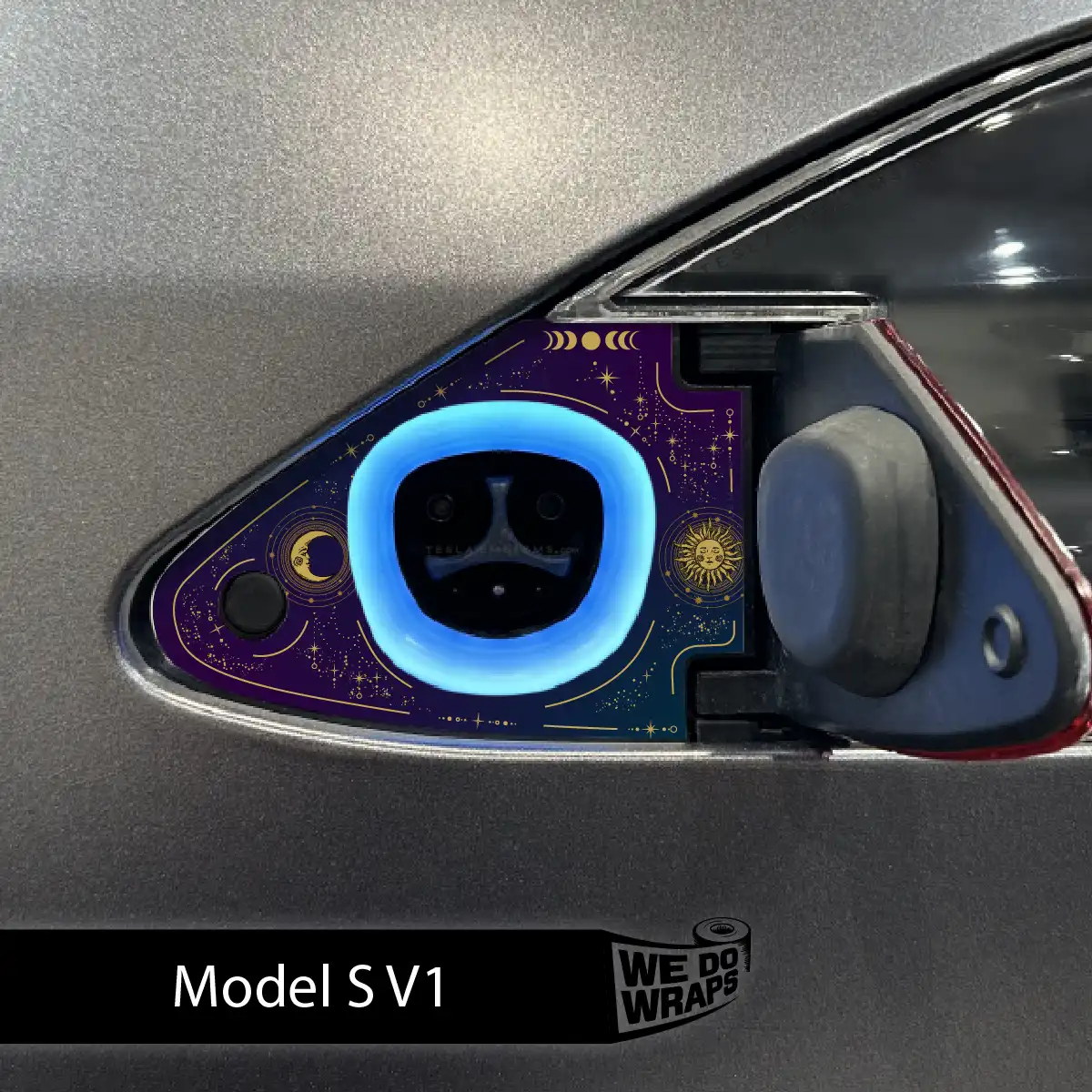 Tarot Sun and Moon Tesla Charge Port Wrap | Model S - Image 2