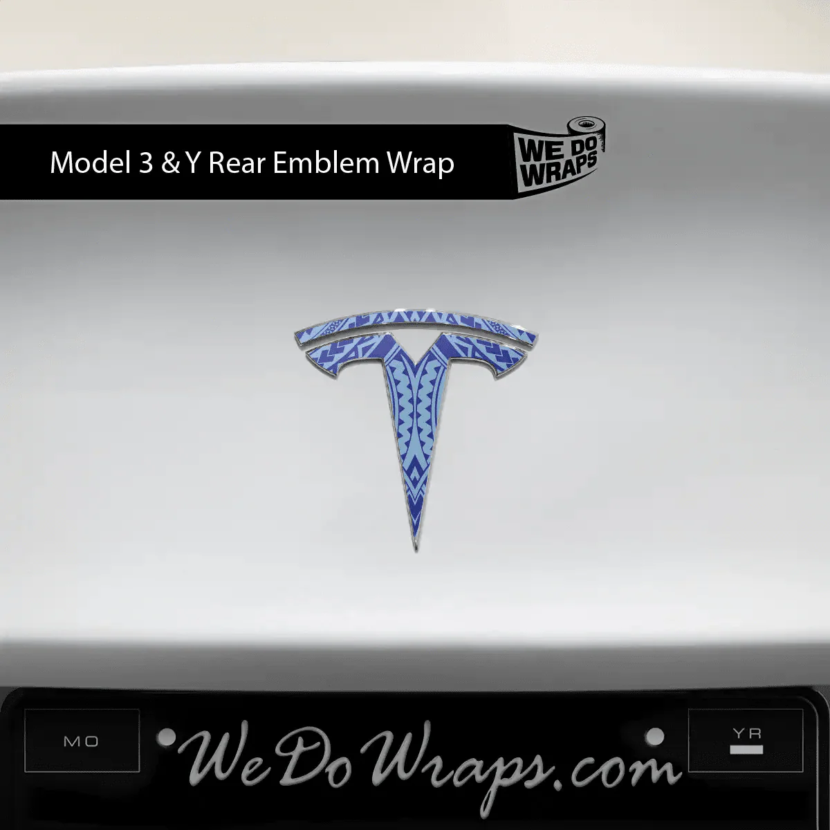 Tatau Tribal Pattern Tesla Emblem Decals (Front + Back) | Model Y - Image 3