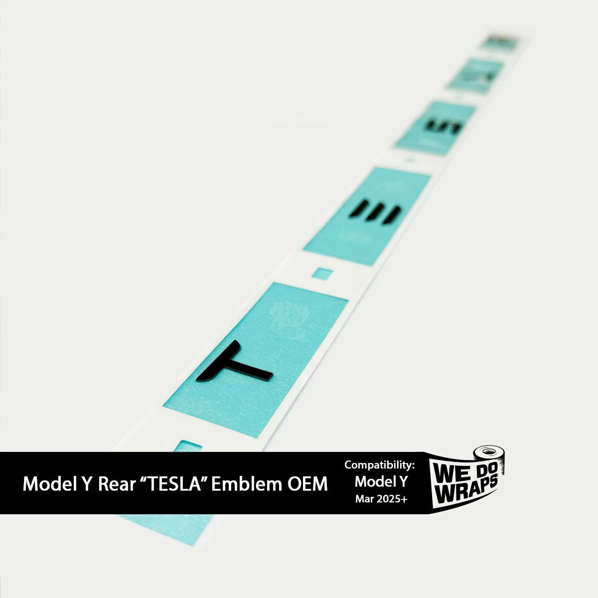 “TESLA” Black Metal Letters Rear Emblem | Genuine 2026+ Model Y Performance OEM Original Badging