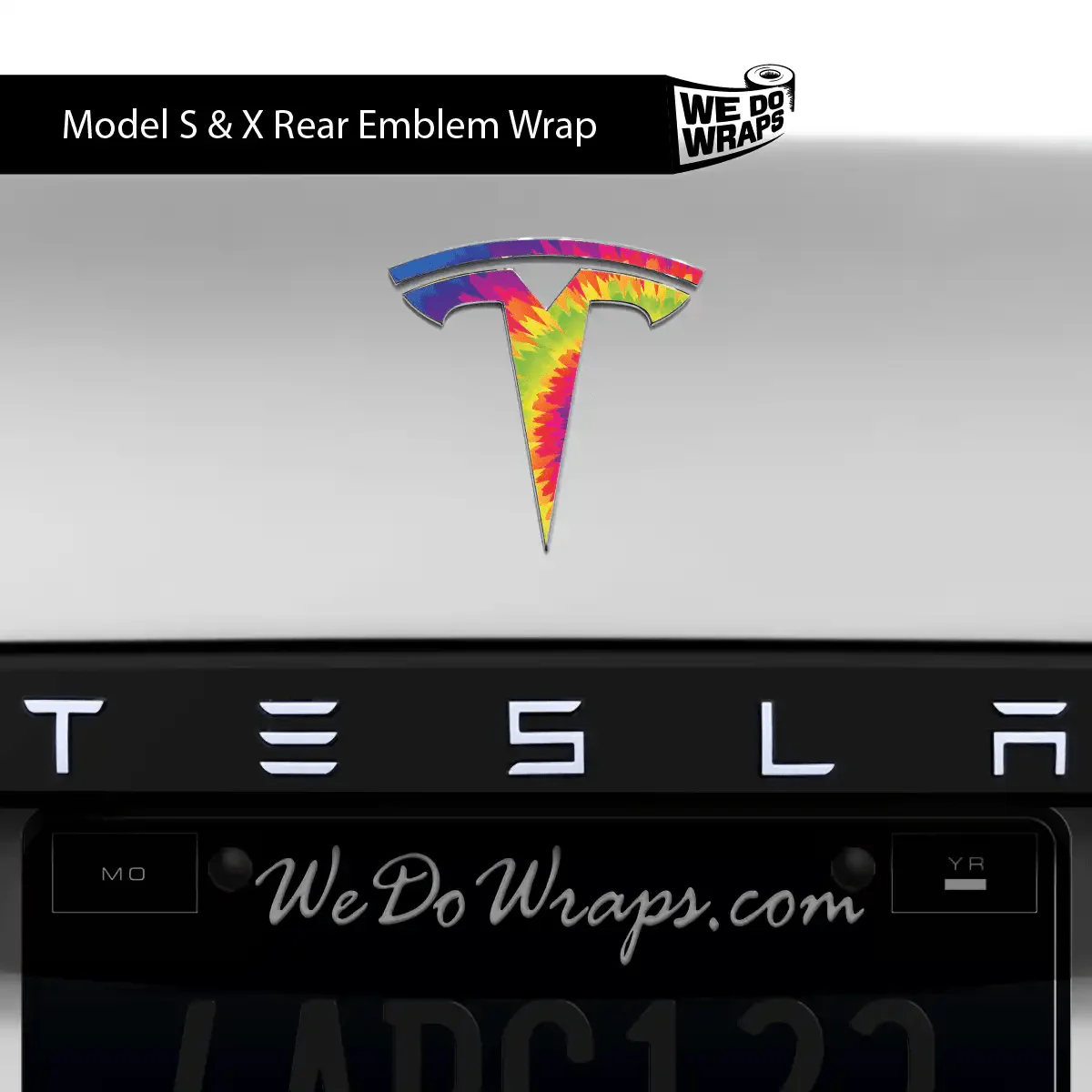Tie Dye Tesla Emblem Decals (Front + Back) | Model S - Image 3