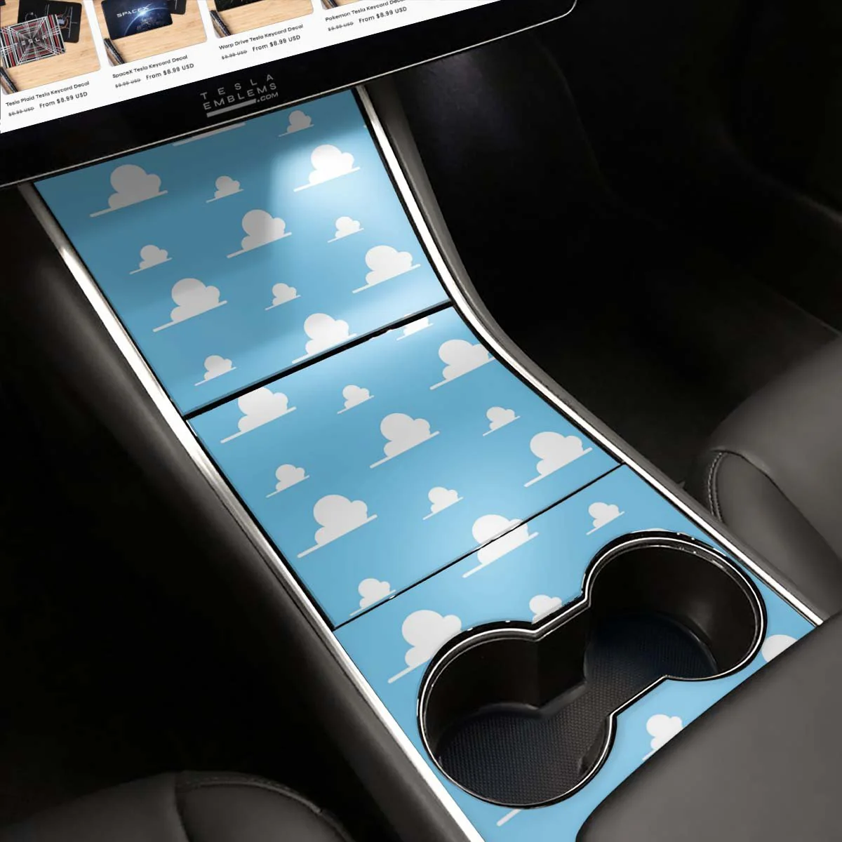 Toy Clouds | Tesla Center Console Wrap Kit | Model 3 ’17-20
