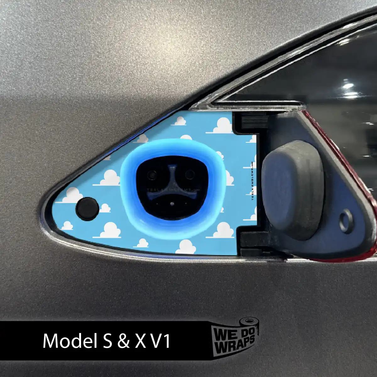 Toy Clouds Tesla Charge Port Wrap | Model S - Image 2
