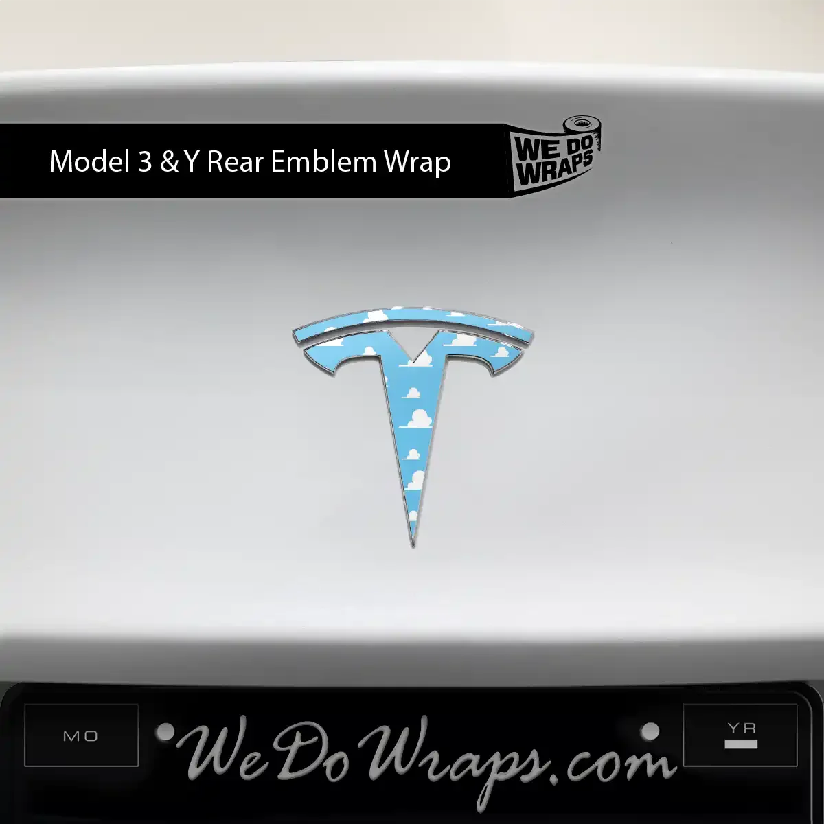 Toy Clouds Tesla Emblem Decals (Front + Back) | Model 3 - Image 2