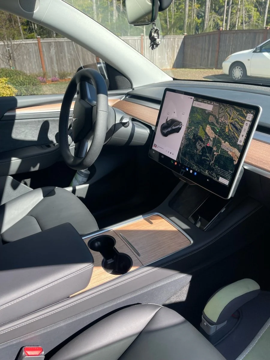 White Ash Stock Tesla Woodgrain | Tesla Center Console Wrap Kit | Model 3 '21-24 - Image 2